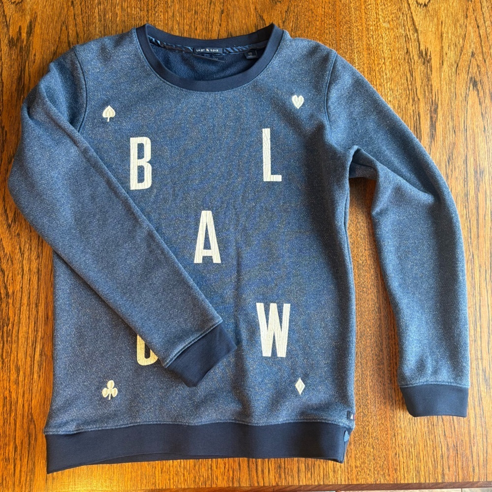 Scotch & Soda Amsterdam Blauw Logo Navy Sweatshirt size M - Picture 5 of 11